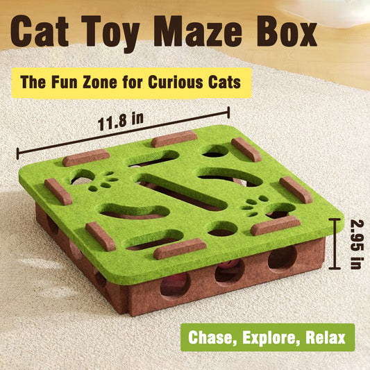 Interactive Felt Cat Maze Toy