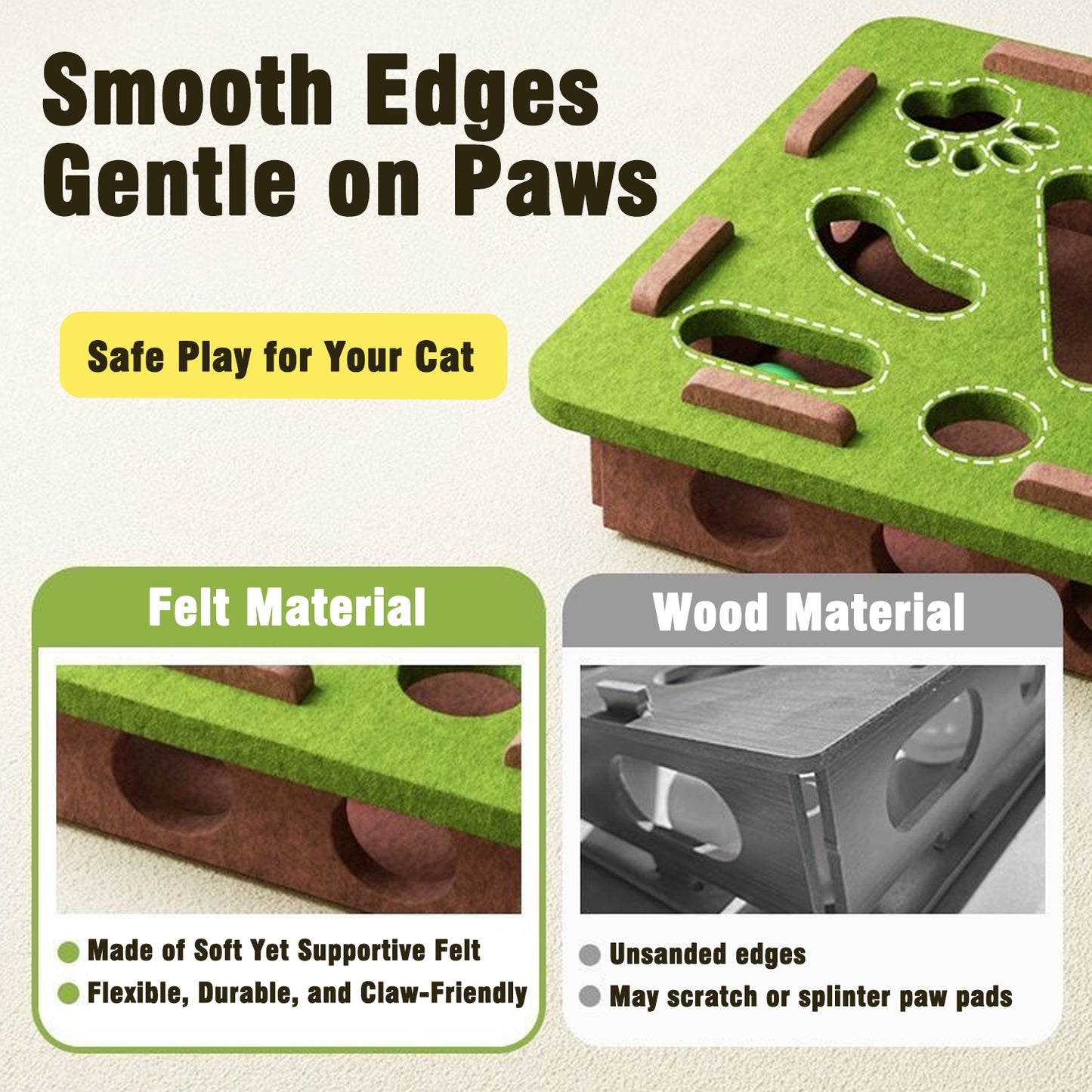 Interactive Felt Cat Maze Toy