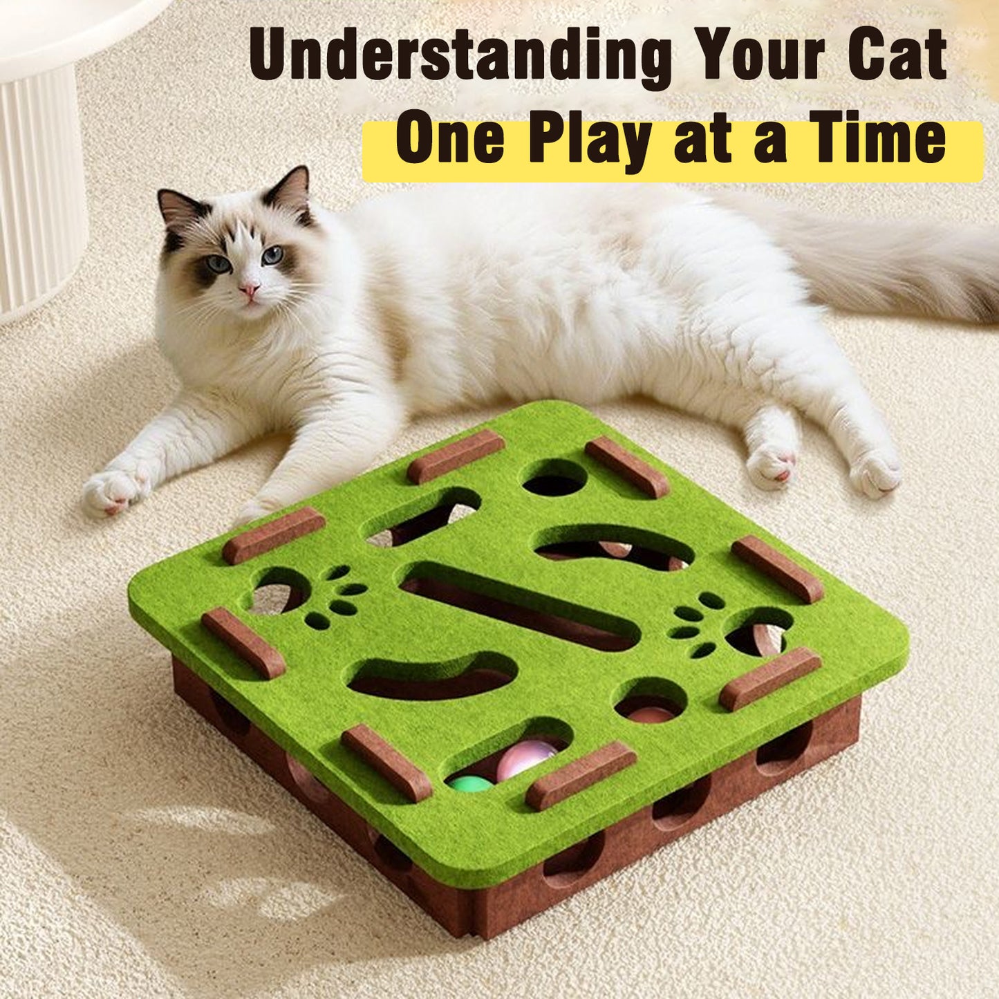 Interactive Felt Cat Maze Toy